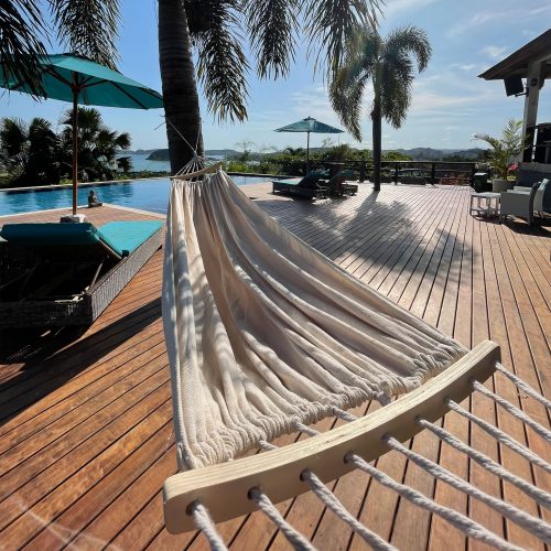 hammock next to the pool
